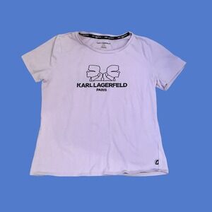 Womens Karl Lagerfeld Lavender Paris Tee Sz M
